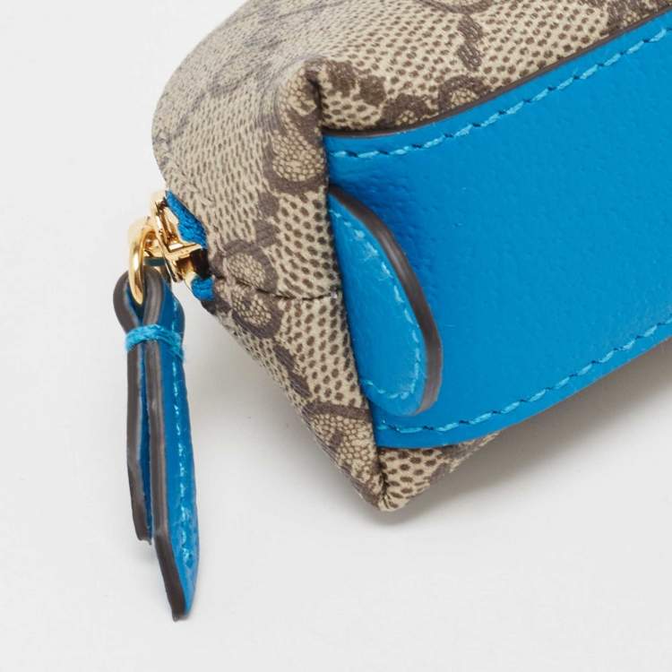Pre Owned Gucci x Disney Beige/Blue GG Supreme And Leather Pencil Case