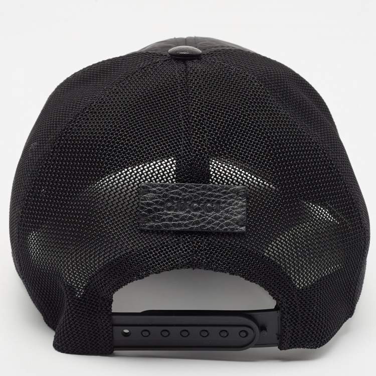 Pre Owned Gucci Black GG Nylon & Mesh Baseball Cap XL