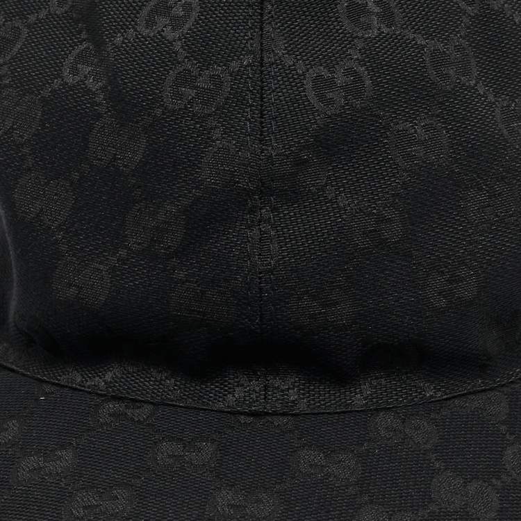 Pre Owned Gucci Black GG Canvas Baseball Cap L