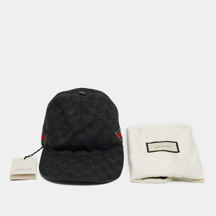 Pre Owned Gucci Black GG Canvas Baseball Cap L