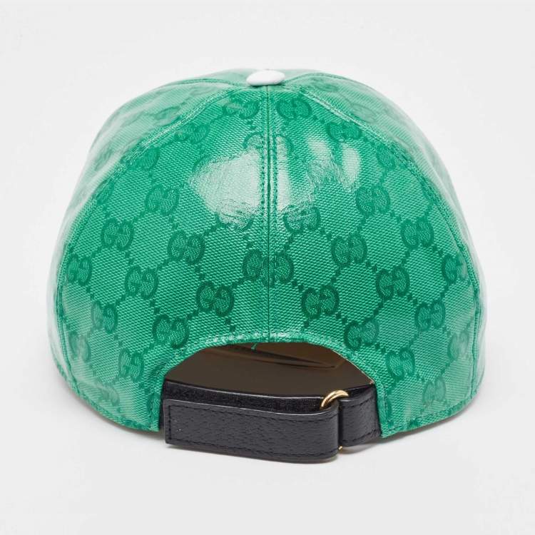 Pre Owned Gucci X Adidas Green GG Supreme Coated Canvas Baseball Cap S