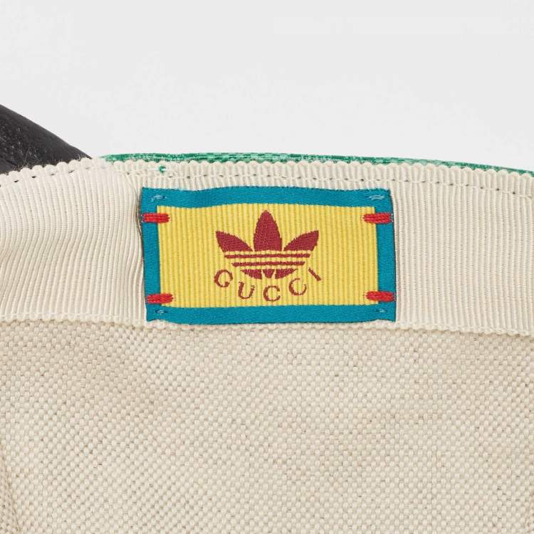 Pre Owned Gucci X Adidas Green GG Supreme Coated Canvas Baseball Cap S