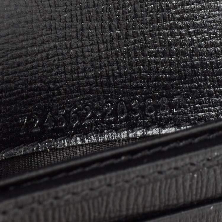 Pre Owned Gucci Black GG Supreme Canvas Interlocking G Passport Holder