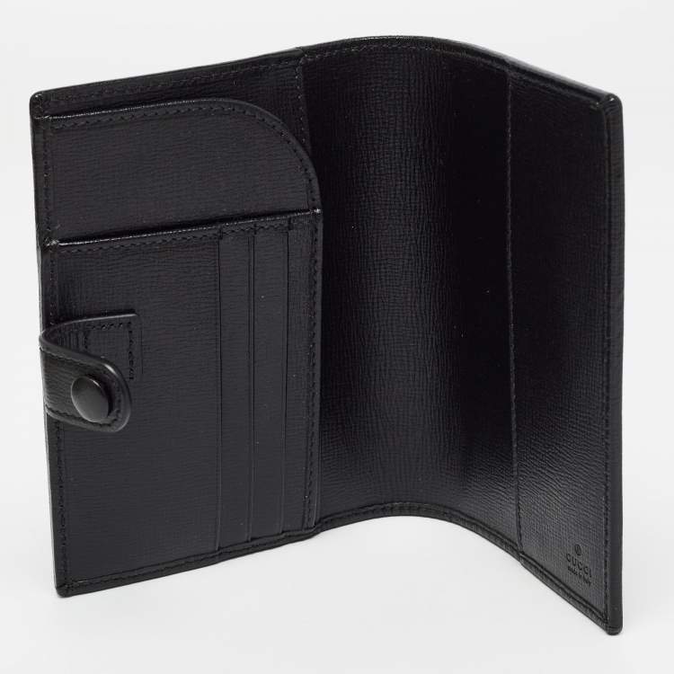 Pre Owned Gucci Black GG Supreme Canvas Interlocking G Passport Holder
