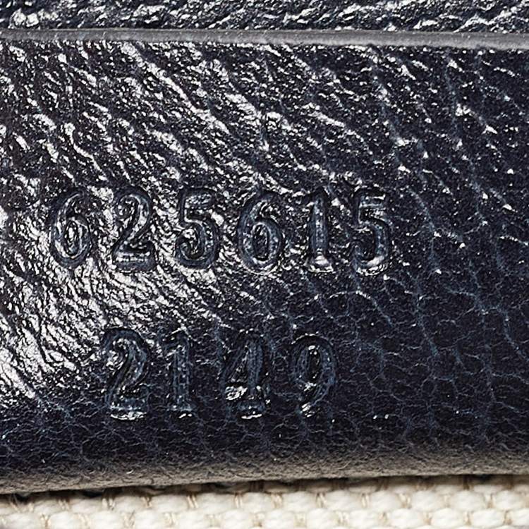 Pre Owned Gucci Beige/Navy Blue GG Supreme Canvas and Leather Mini Horsebit 1955 Crossbody Bag