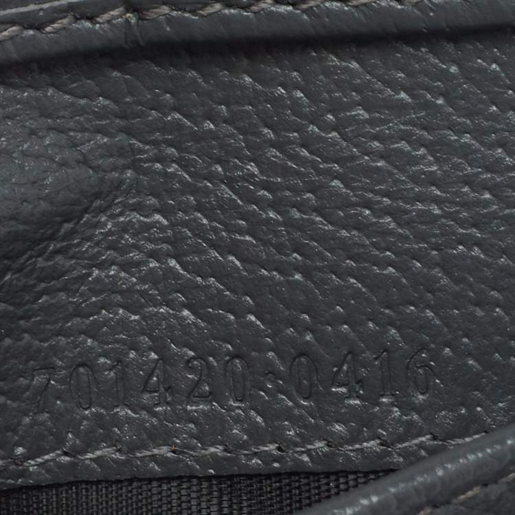 Pre Owned Gucci Grey GG Supreme Canvas and Leather Cut-Out Interlocking G Bifold Wallet