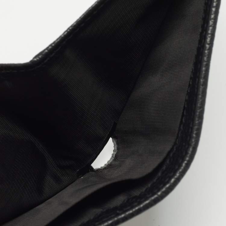 Pre Owned Gucci Black GG Canvas and Leather Bifold Wallet