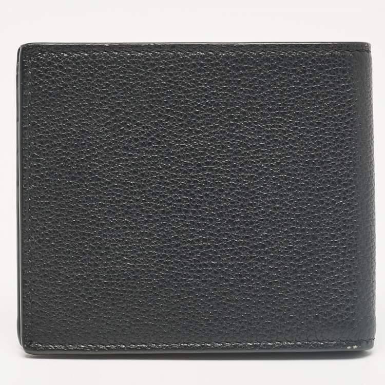 Pre Owned Gucci Black Leather Logo Bifold Wallet