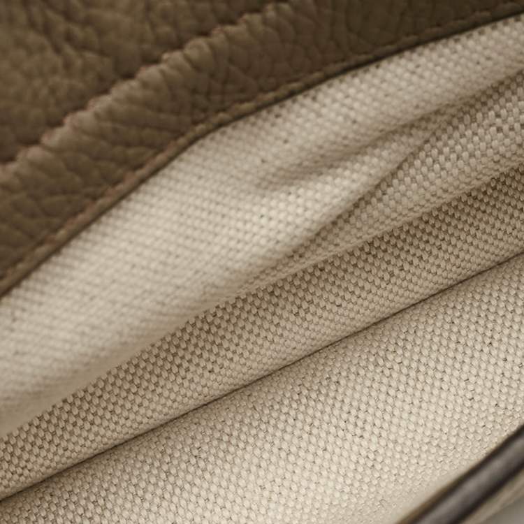 Pre Owned Gucci Khaki Green Guccissima Leather Jumbo GG Belt Bag
