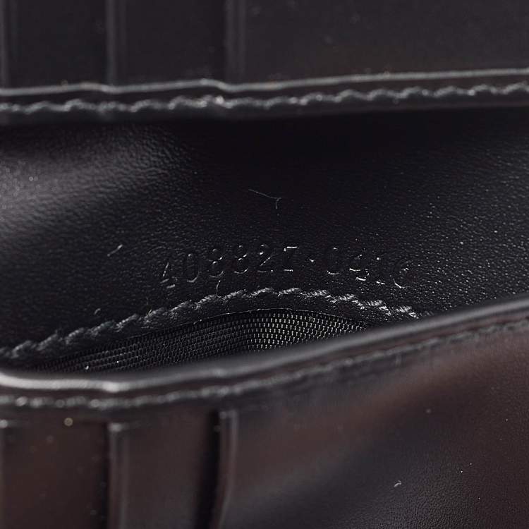 Pre Owned Gucci Black Guccissima Leather Web Bifold Wallet