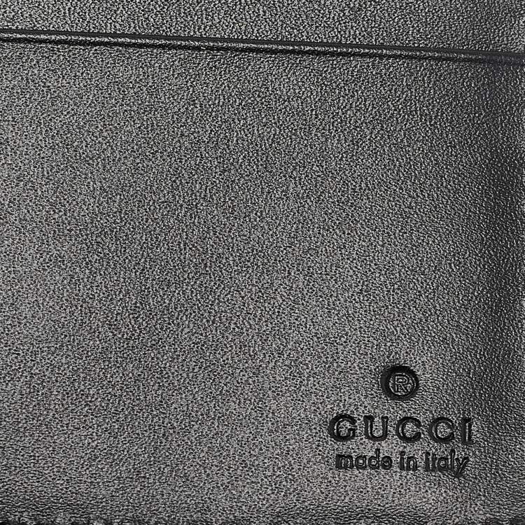 Pre Owned Gucci Black Guccissima Leather Web Bifold Wallet