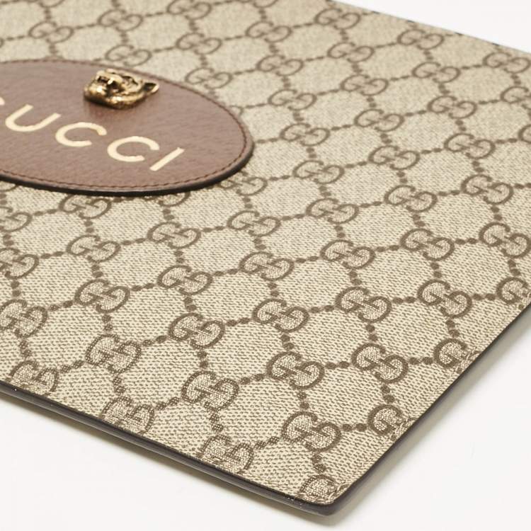 Pre Owned Gucci Beige/Ebony GG Supreme Canvas Neo Vintage Pouch