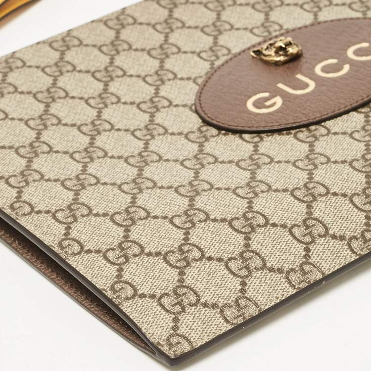 Pre Owned Gucci Beige/Ebony GG Supreme Canvas Neo Vintage Pouch