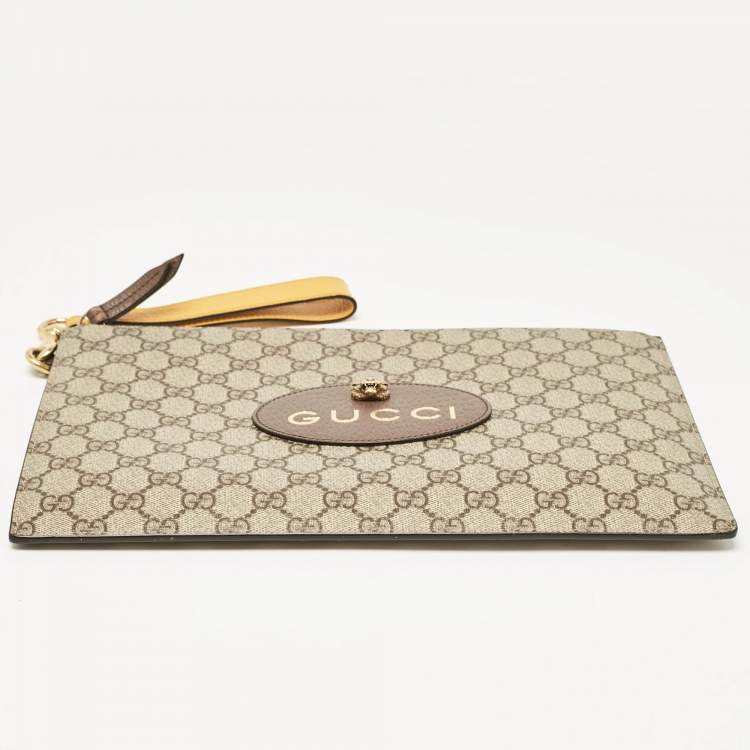 Pre Owned Gucci Beige/Ebony GG Supreme Canvas Neo Vintage Pouch