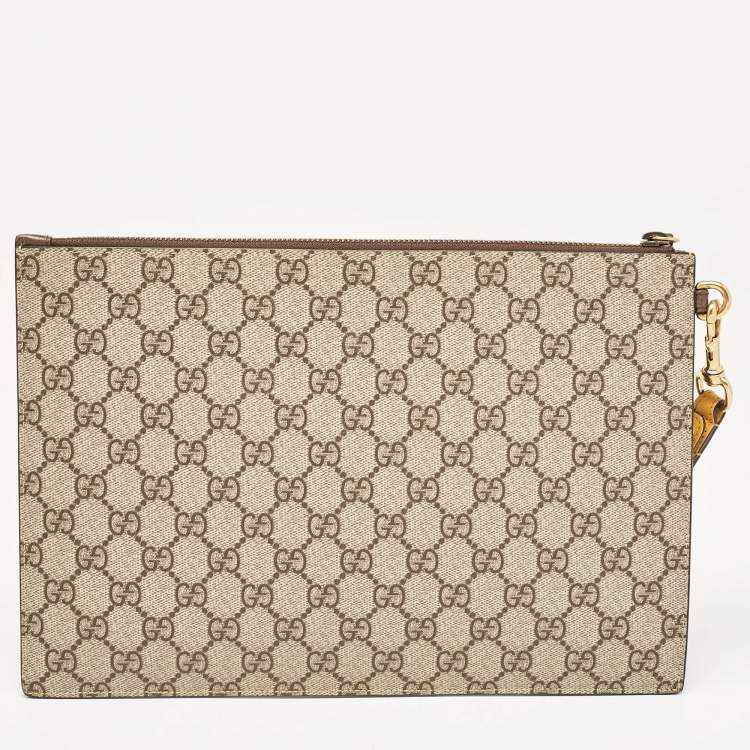 Pre Owned Gucci Beige/Ebony GG Supreme Canvas Neo Vintage Pouch