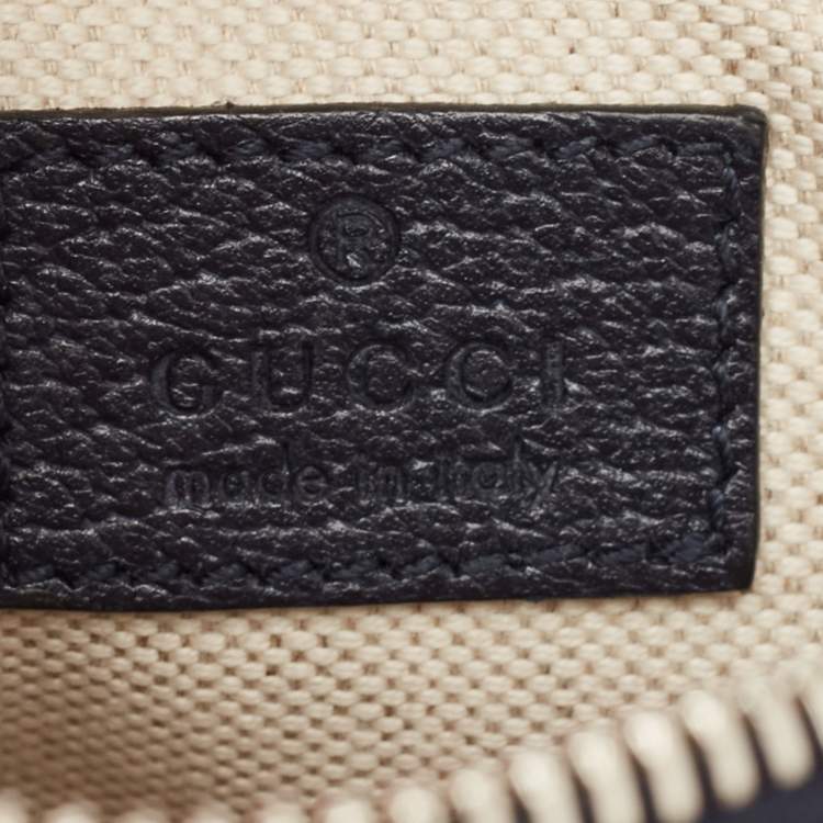 Pre Owned Gucci Beige/Blue GG Supreme Canvas and Leather Mini Interlocking G Shoulder Bag