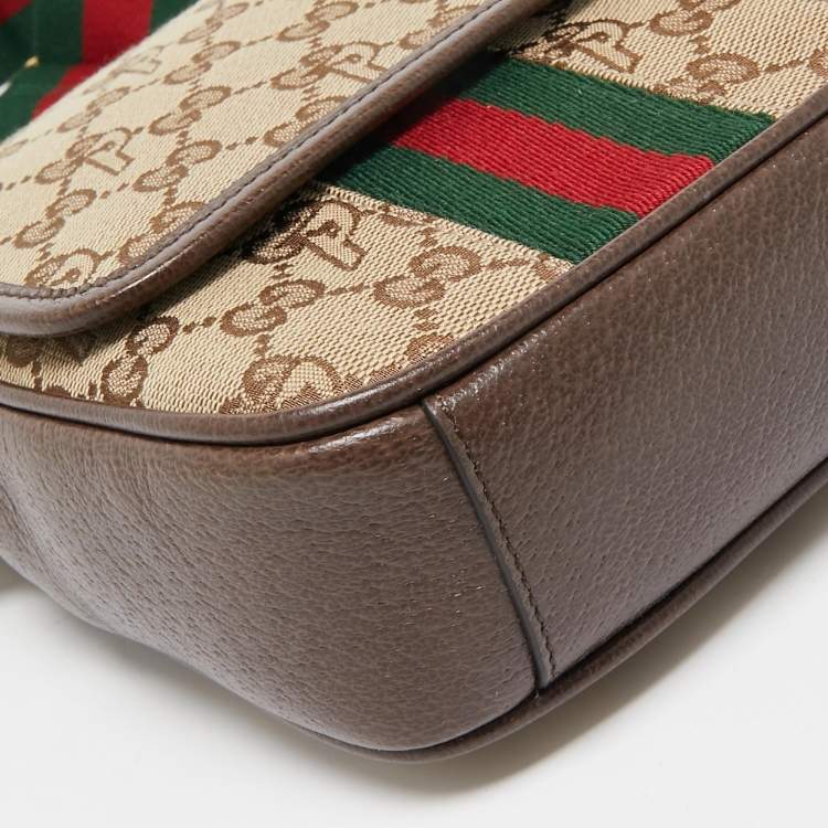 Pre Owned Gucci x Palace Beige/Ebony GG-P Canvas and Leather Messenger Bag