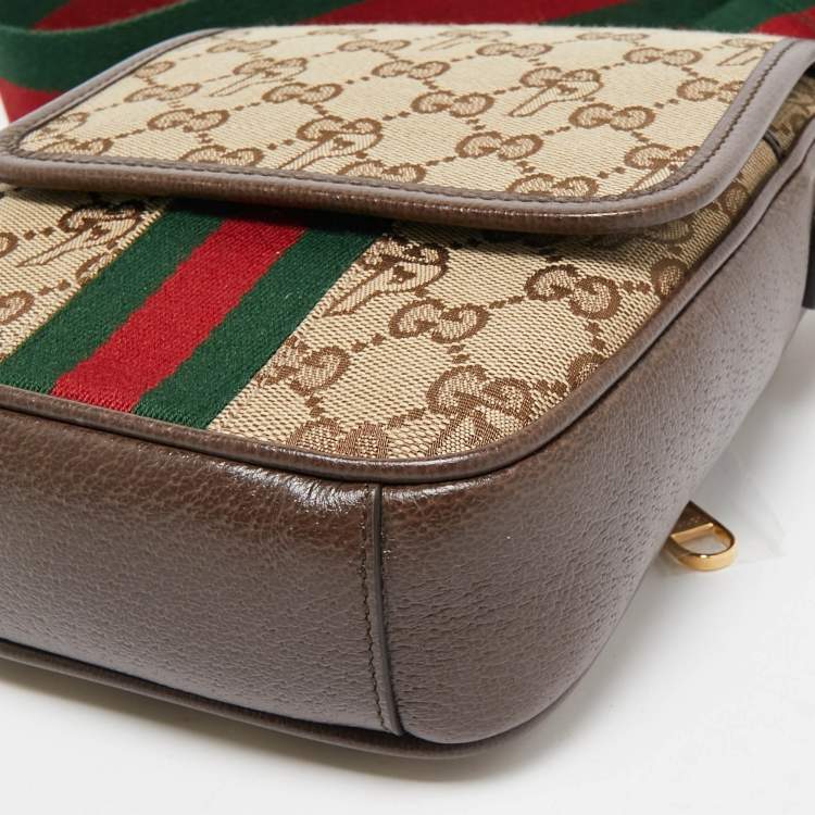 Pre Owned Gucci x Palace Beige/Ebony GG-P Canvas and Leather Messenger Bag