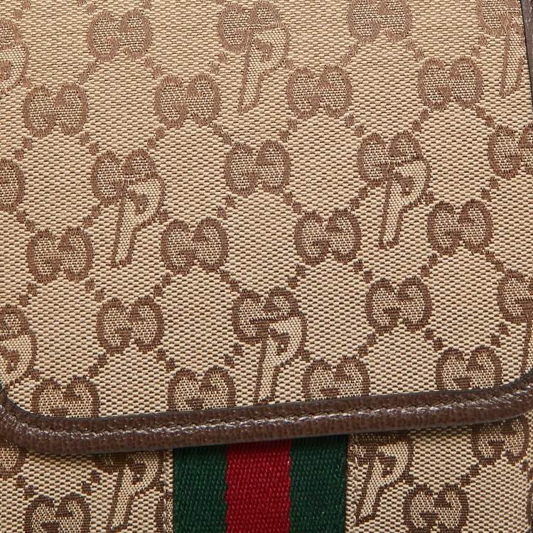Pre Owned Gucci x Palace Beige/Ebony GG-P Canvas and Leather Messenger Bag
