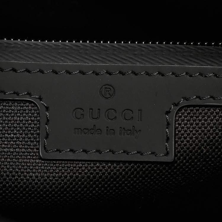 Pre Owned Gucci Black Rubber Effect Guccissima Leather Tote