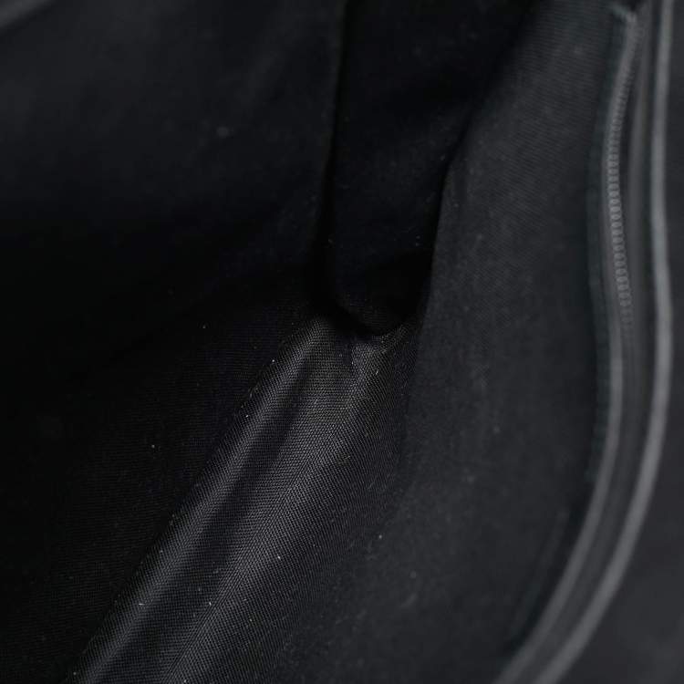 Pre Owned Gucci Black Rubber Effect Guccissima Leather Tote