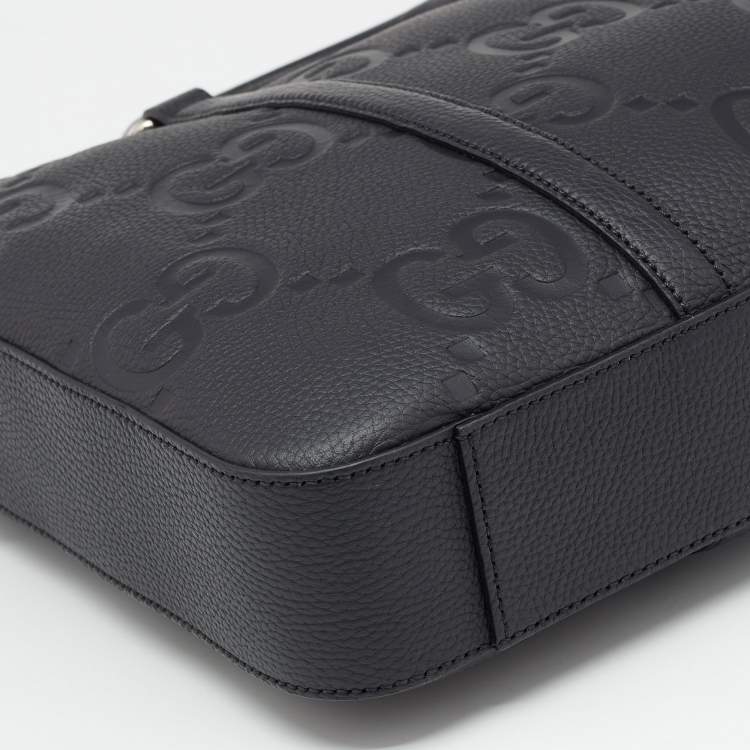 Pre Owned Gucci Black Jumboo GG Leather Briefcase