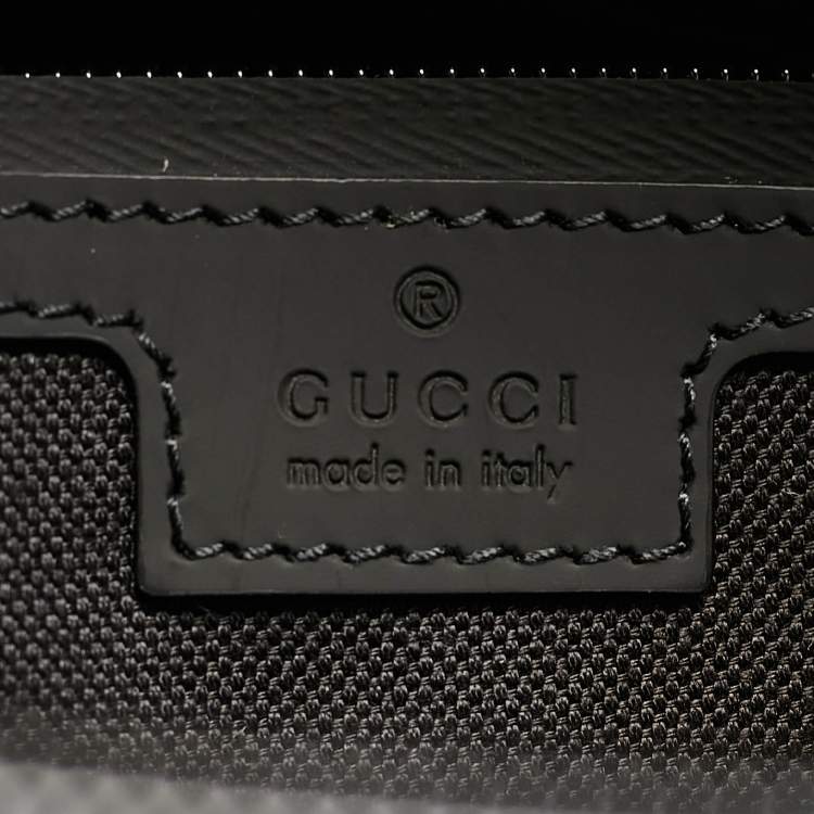 Pre Owned Gucci Black Rubber Effect Guccissima Leather Tote