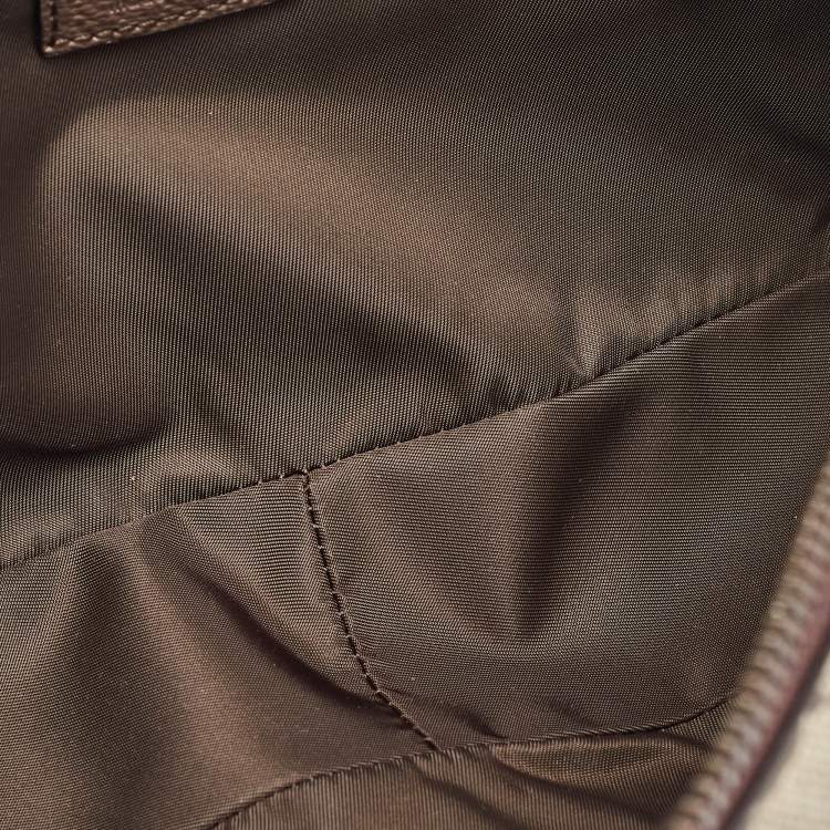 Pre Owned Gucci Beige/Brown GG Supreme Canvas and Leather Ophidia Toiletry Case