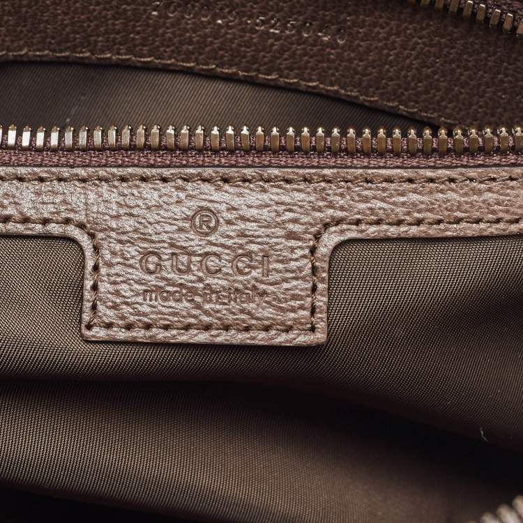 Pre Owned Gucci Beige/Brown GG Supreme Canvas and Leather Ophidia Toiletry Case