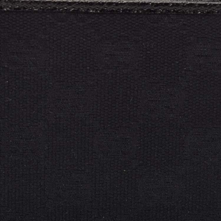 Pre Owned Gucci Black GG Canvas and Leather Bifold Wallet