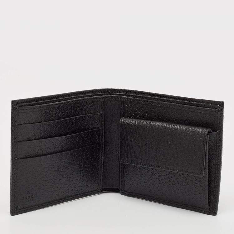 Pre Owned Gucci Black GG Canvas and Leather Bifold Wallet