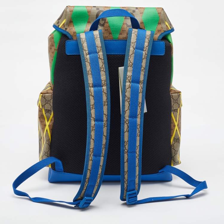 Pre Owned Gucci Multicolor GG Supreme Canvas Rhombus Print Backpack