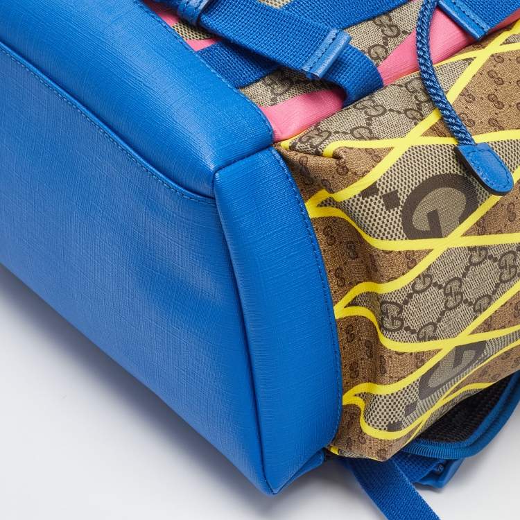 Pre Owned Gucci Multicolor GG Supreme Canvas Rhombus Print Backpack