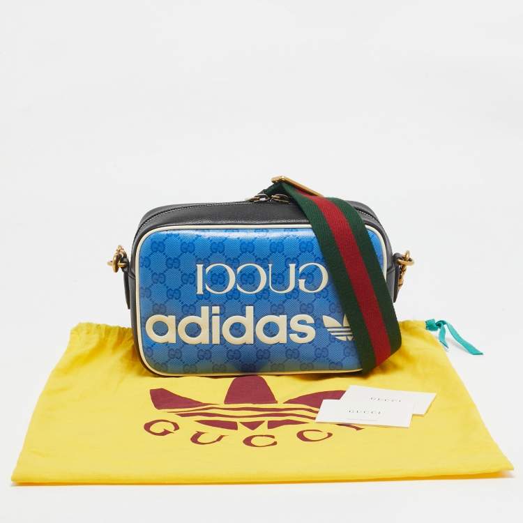 Pre Owned  Gucci x Adidas Tricolor GG Supreme Canvas Camera Crossbody Bag