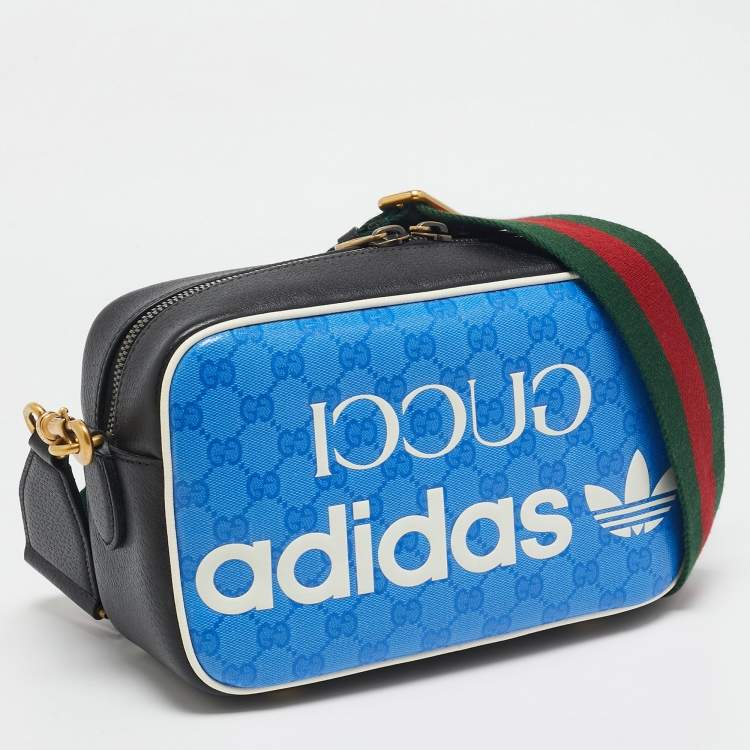 Pre Owned  Gucci x Adidas Tricolor GG Supreme Canvas Camera Crossbody Bag