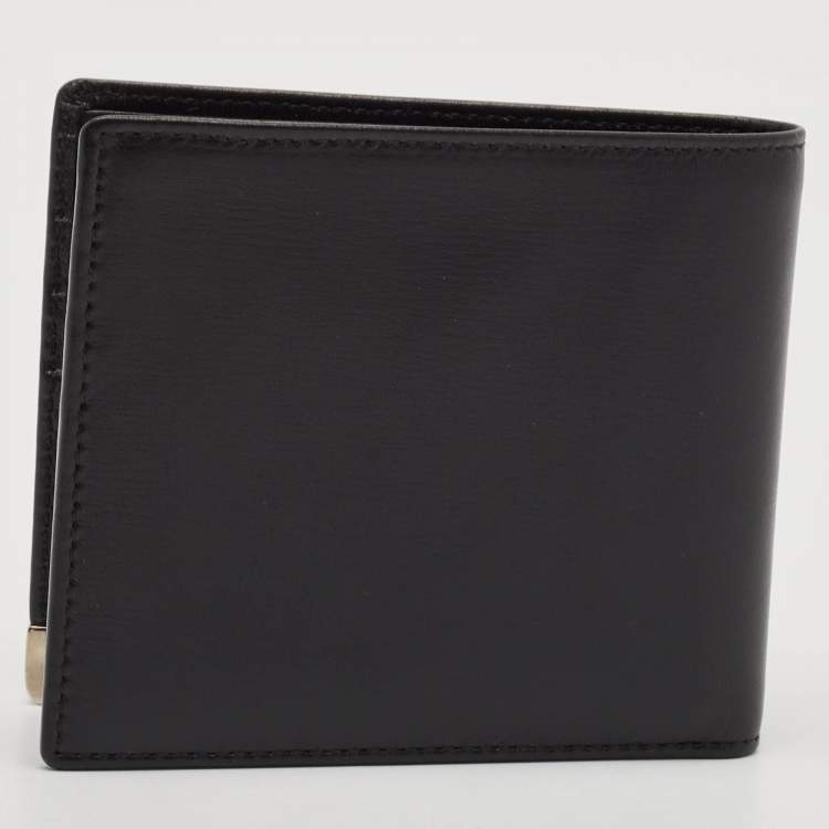 Pre Owned Gucci Black Leather Bifold Wallet