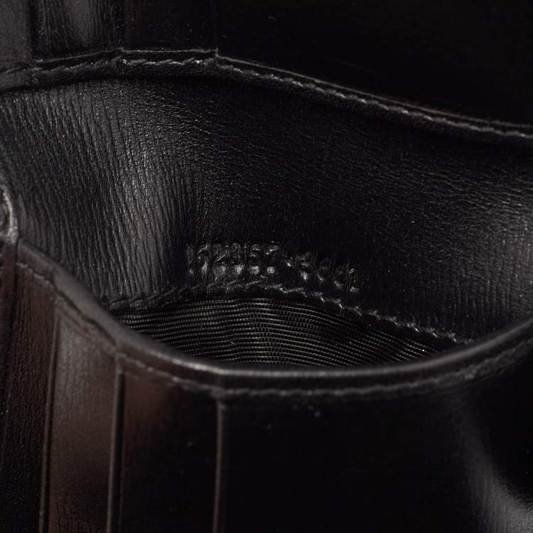 Pre Owned Gucci Black Leather Bifold Wallet