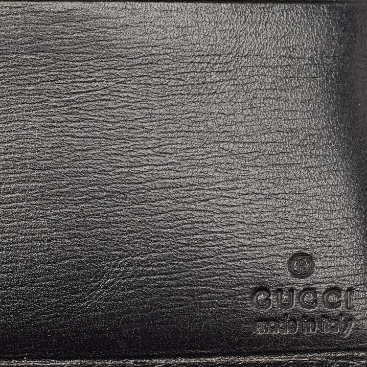Pre Owned Gucci Black Leather Bifold Wallet
