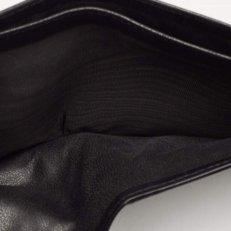 Pre Owned Gucci Black Leather Bifold Wallet