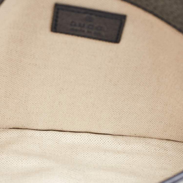 Pre Owned Gucci Beige/Navy Blue GG Supreme Canvas Ophidia Small Belt Bag