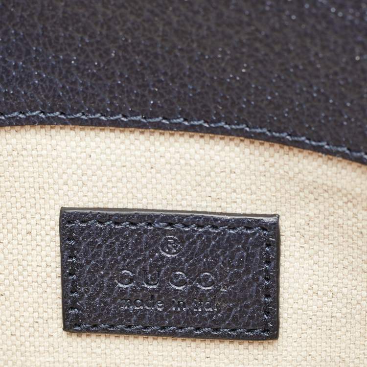 Pre Owned Gucci Beige/Navy Blue GG Supreme Canvas Ophidia Small Belt Bag