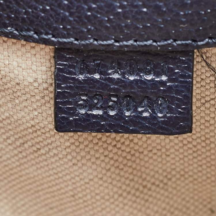 Pre Owned Gucci Beige/Navy Blue GG Supreme Canvas Ophidia Small Belt Bag