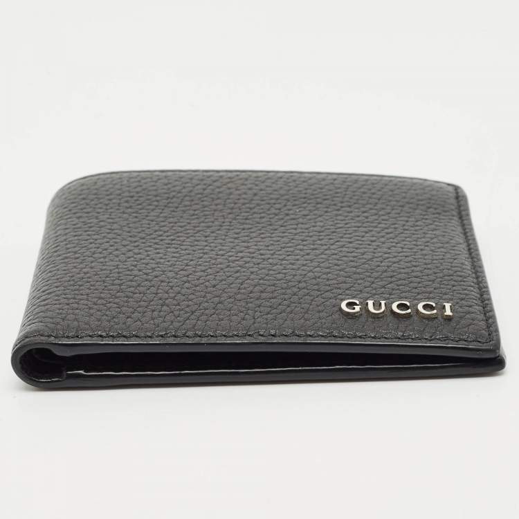 مملوكة مسبقًا Gucci Black Leather Logo Bifold Wallet