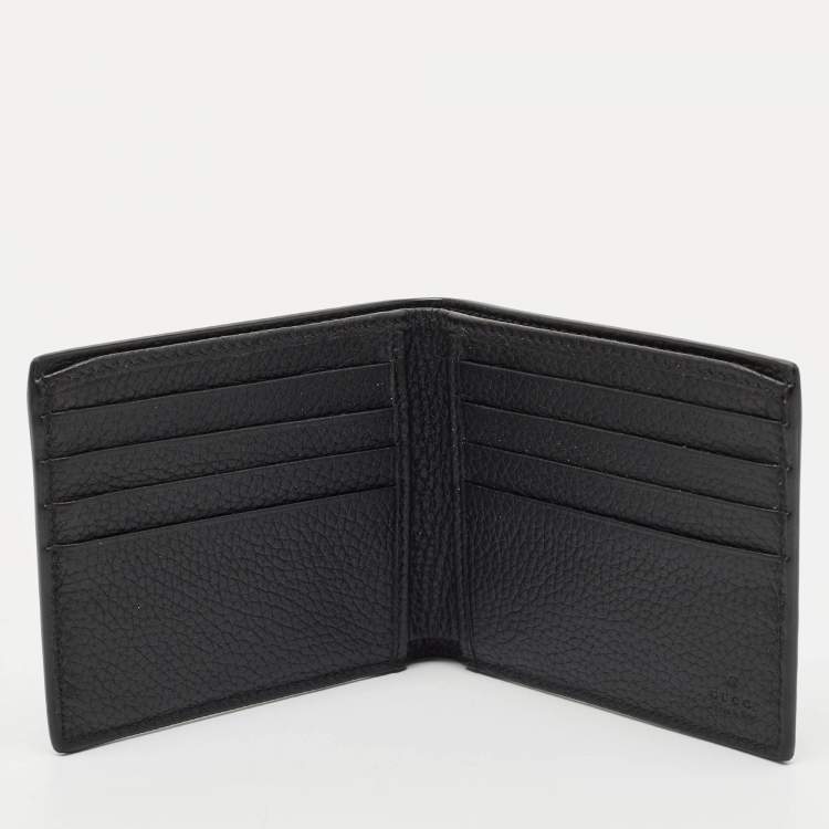 مملوكة مسبقًا Gucci Black Leather Logo Bifold Wallet