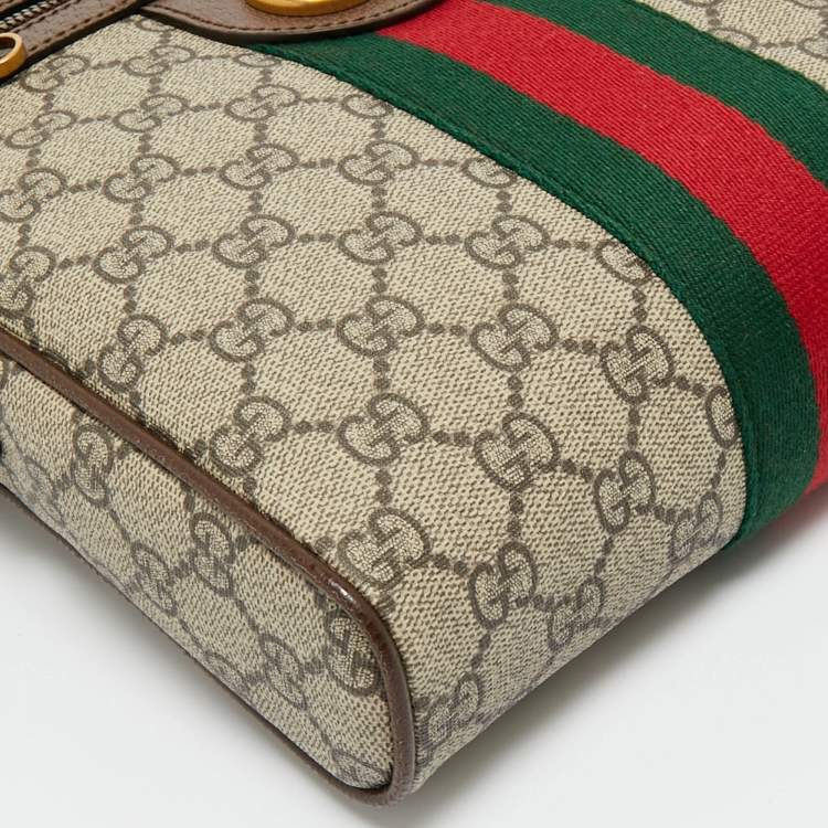 Pre Owned Gucci Beige/Brown GG Supreme Canvas Small Ophidia Messenger Bag