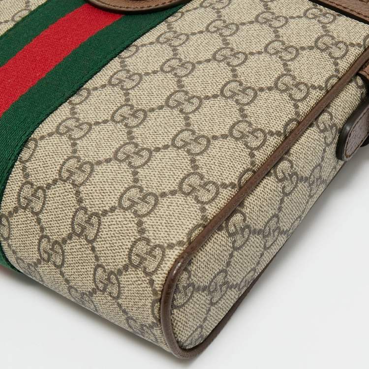 Pre Owned Gucci Beige/Brown GG Supreme Canvas Small Ophidia Messenger Bag