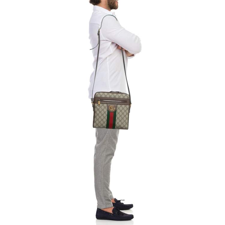 Pre Owned Gucci Beige/Brown GG Supreme Canvas Small Ophidia Messenger Bag