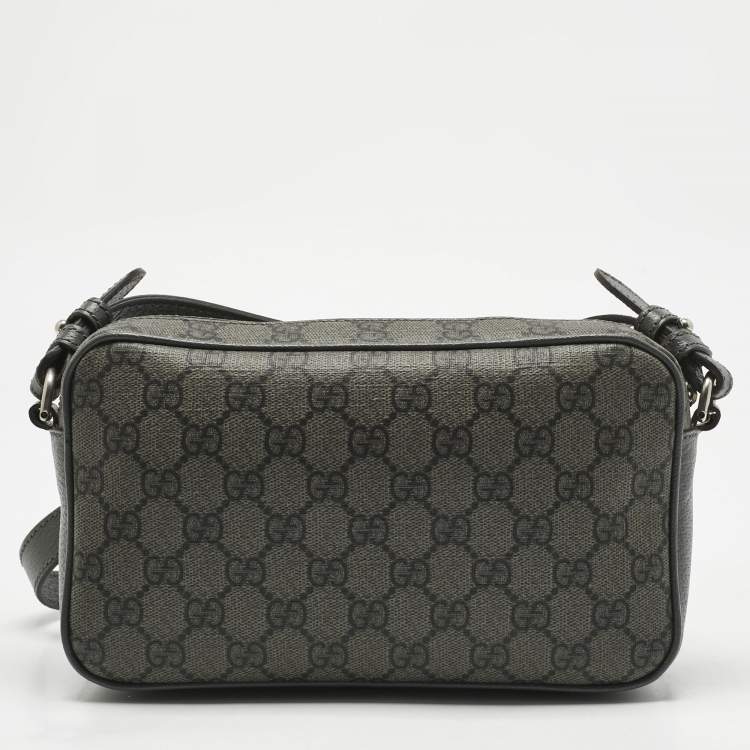 Pre Owned Gucci Grey GG Supreme Canvas and Leather Ophidia Shoulder Bag