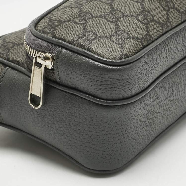 Pre Owned Gucci Grey GG Supreme Canvas and Leather Ophidia Shoulder Bag