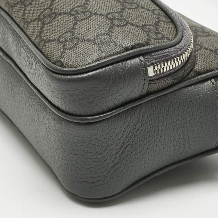 Pre Owned Gucci Grey GG Supreme Canvas and Leather Ophidia Shoulder Bag